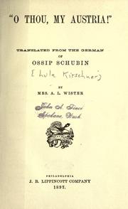 Cover of: "O thou, my Austria!"