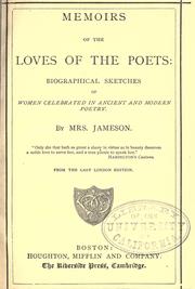 Cover of: Memoirs of the loves of the poets by Mrs. Anna Jameson