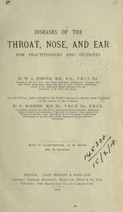 Cover of: Diseases of the throat, nose, and ear by W. G. Porter