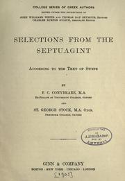 Cover of: Selections from the Septuagint by by F. C. Conybeare and St. George Stock.