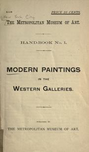 Cover of: Modern paintings in the western galleries.