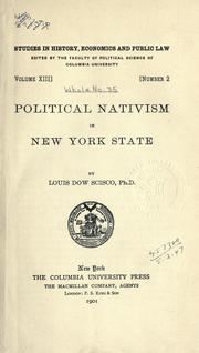 Cover of: Political nativism in New York State