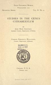 Cover of: Studies in the genus Citharexylum.