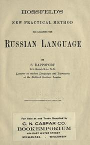 Cover of: Hossfield's new practical method for learning the Russian language