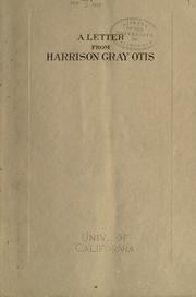 Cover of: A letter from Harrison Gray Otis.