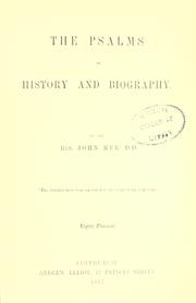 Cover of: The Psalms in history and biography by Ker, John