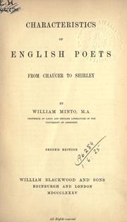 Cover of: Characteristics of English poets from Chaucer to Shirley. by William Minto