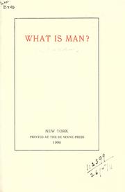 Cover of: What is man?