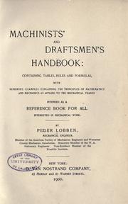 Cover of: Machinists' and draftsmen's handbook by Peder Lobben