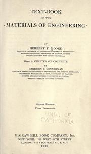 Textbook of the materials of engineering by Herbert F. Moore