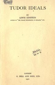 Cover of: Tudor ideals. by Lewis David Einstein