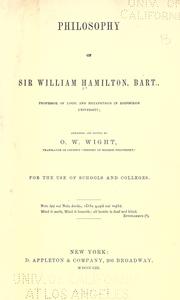 Cover of: Philosophy of Sir William Hamilton, Bart. by Sir William Hamilton, 9th Baronet, Sir William Hamilton, 9th Baronet