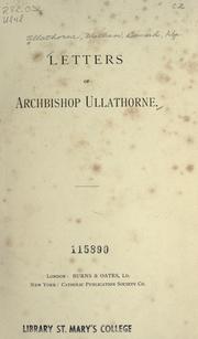 Cover of: Letters of Archbishop Ullathorne.
