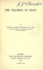 Cover of: The teaching of Jesus. by George Barker Stevens
