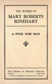 Cover of: A poor wise man by Mary Roberts Rinehart, Mary Roberts Rinehart