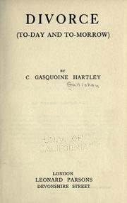 Cover of: Divorce (to-day and to-morrow)