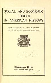 Cover of: Social and economic forces in American history. by Albert Bushnell Hart