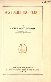 Cover of: A stumbling block by Justus Miles Forman