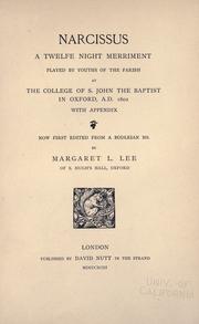 Cover of: Narcissus by now first edited from a Bodleian ms. by Margaret L. Lee.