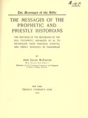 Cover of: The messages of the prophetic and priestly historians by John Edgar McFadyen