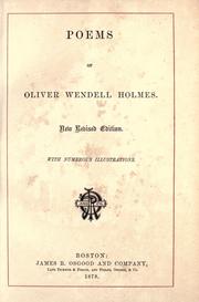 Cover of: Poems of Oliver Wendell Holmes. by Oliver Wendell Holmes, Sr.