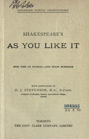 Cover of: As you like it, with annotations by O.J. Stevenson. by William Shakespeare