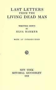 Cover of: Last Letters From the Living Dead Man