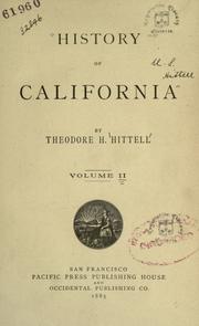 Cover of: History of California by Theodore Henry Hittell