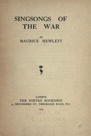 Cover of: Singsongs of the war