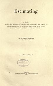 Cover of: Estimating by Edward Nichols