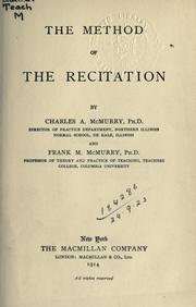 Cover of: The method of the recitation.