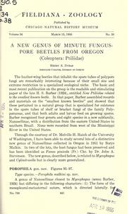 Cover of: A new genus of minute fungus-pore beetles from Oregon (Coleoptera : Ptiliidae)