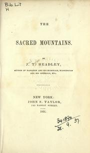 Cover of: The sacred mountains. by Joel Tyler Headley