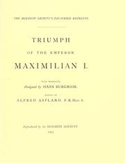 Cover of: The triumph of the Emperor Maximilian I.--Triumph of the Emperor Maximilian I. by Burgkmair, Hans