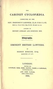 Cover of: Lives of eminent British lawyers. by Henry Roscoe