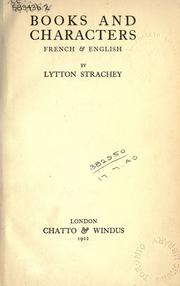 Cover of: Books and characters, French & English by Giles Lytton Strachey