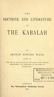 Cover of: The doctrine and literature of the kabalah.