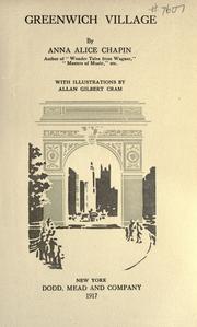 Cover of: Greenwich Village by Anna Alice Chapin, Anna Alice Chapin