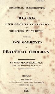 Cover of: A geological classification of rocks by John Macculloch