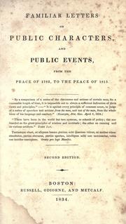 Cover of: Familiar letters on public characters, and public events by Sullivan, William