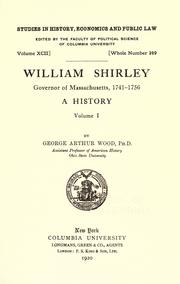 Cover of: William Shirley by George Arthur Wood