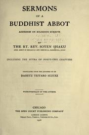 Cover of: Sermons of a Buddhist abbot: addresses on religious subjects