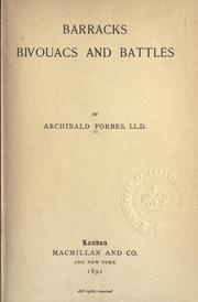 Cover of: Barracks, bivouacs, and battles by Archibald Forbes