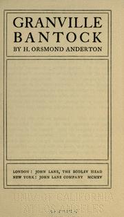 Cover of: Granville Bantock by H. Orsmond Anderton