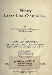 Military lance line construction by Charles de Forest Chandler
