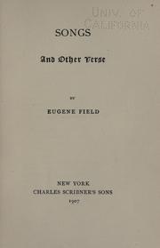 Cover of: Songs: and other verse