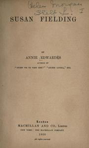 Cover of: Susan Fielding. by Annie Edwards, Annie Edwards