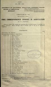 Free correspondence courses in agriculture by University of California (1868-1952). College of Agriculture