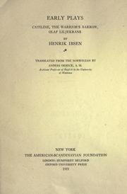 Cover of: Early plays by Henrik Ibsen