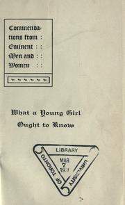 Cover of: What a young girl ought to know